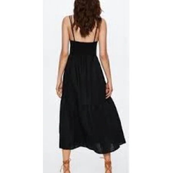 JASON WU Spaghetti Strap Linen Sun Dress with Cutout Wooden Bead Midi Maxi Small - Picture 3 of 13